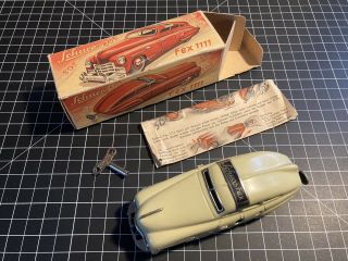 Rare - Schuco Fex 1111 Vintage Antique Wind Up Car White