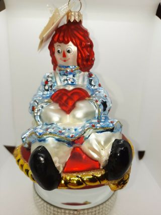 Rare Vintage Christopher Radko Large Raggedy Ann Ornament With Tag 1998