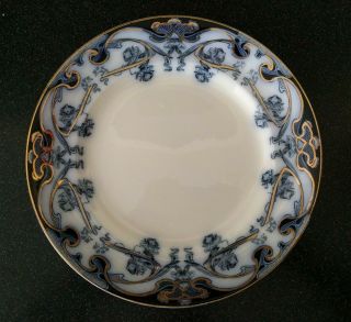 Rare Antique A.  J.  Wilkinson England Flow Blue Iris Dinner Plate Arthur Royal