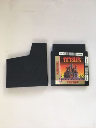 Tengen Tetris The Soviet Mind Game (rare Black Cartridge) Cart & Dust Cover