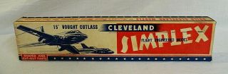 Rare 1951 Cleveland Vought Cutlass Wood & Balsa Jet Fighter Model Kit