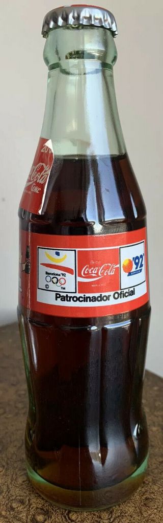 Extremely Rare Old 92 France Barcelona Commemorative Coke Soda Bottle Coca Cola