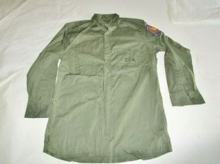 Vintage Rare Usn U.  S.  Navy Olive Green Wwii? Work Shirt Usn Size 15 Uniform
