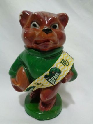 Rare 1950 - 60s Baylor University Fighting Bears Football Chalkware Piggy Bank