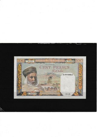Algeria Very Rare 100 Francs 1945 P85 Unc &0140