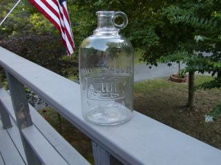 Rare White House Vinegar Jug.  Half Gallon With Holding Eye On Right Side.