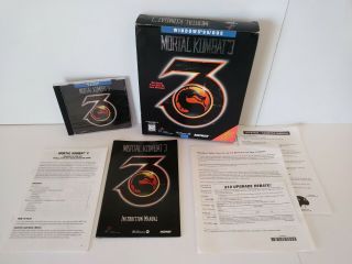 Vintage Mortal Kombat 3 Pc Video Game Complete In Big Box With Disc Rare