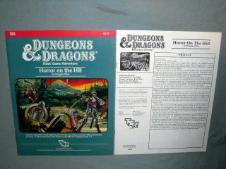 D&D 1st Edition Module - B5 HORROR ON THE HILL (RARE - and NEAR) 2