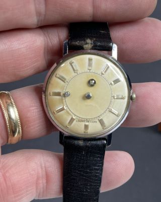 Vintage Louvic De Luxe Mystery Dial Wrist Watch Men’s 36mm - Running Well - Rare