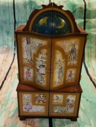 Rare Enesco Victorian Era Magic Dream Keeper Lighted Action Toys Cabinet Flaws