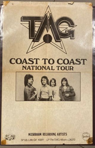 Tmg (ted Mulry Gang) Very Rare Aussie/oz In - Store Promo/tour Poster - 1977