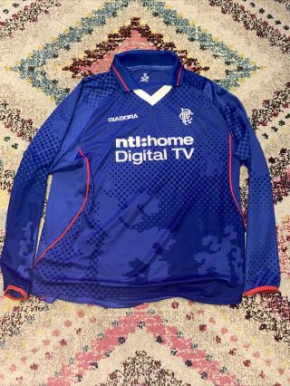 Glasgow Rangers Fc 2002 - 2003 Home Shirt Top Adult Xl 45 - 47 Rare Retro