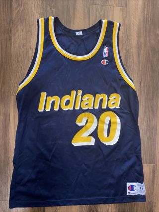 Rare Vintage Champion Nba Indiana Pacers Fred Hoiberg Basketball Jersey.  Sz 44.