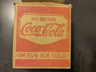 Rare Vintage Coca Cola Cardboard 6 Pack Carrier Carton Sign 1933