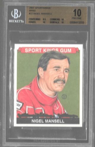 Rare Bgs 10 2007 Sport Kings Nigel Mansell Mini Card 22 Pop 1 Formula One