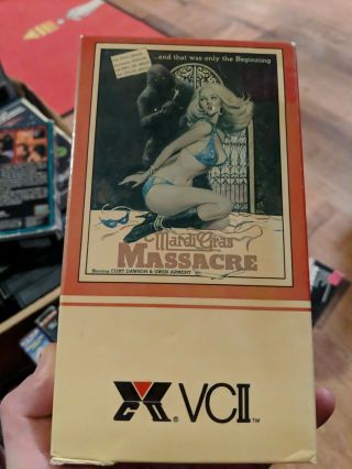 Mardi Gras Massacre Vhs Vcii Cult Horror Rare Intact Box Shape