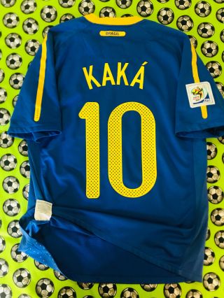 Rare Nike Brazil Brasil Away Soccer Football Jersey World Cup 2010 Ricardo Kaka
