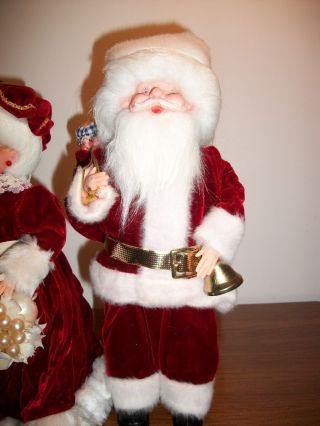 VINTAGE MR AND MRS SANTA CLAUS FIGURINES 13 INCHES TALL RARE 3