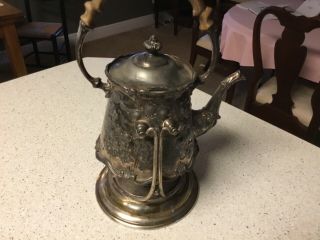 Vintage Silver Plated Coffee Tea Pot With Stand Rare