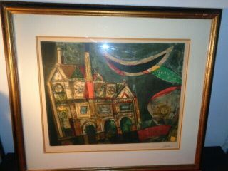 Rare Augustin Ubeda Signed & Numbered 11/80 Abstract Colored Lithograph 18 By 22