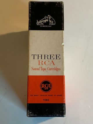 RARE 3 RCA Sound Tape Cartridges Snap Load Magnetic Recording Tape Type 10m - 5.  6c 3
