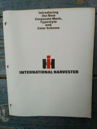 Vintage Rare Ih International Harvester Corporate Mark & Color Scheme