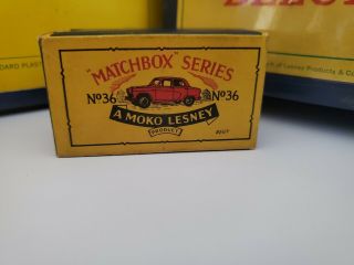 Vintage Matchbox Moko Lesney 36a Austin A50 Rare Type B2 Empty Box