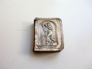 1906 Miniature Solid Silver Front Common Prayer Book - Bible - Good Shepherd - V.  Rare