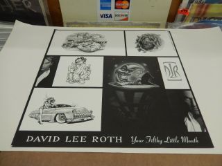 David Lee Roth Van Halen Filthy Mouth Rare Promo Poster Flat Vintage 94