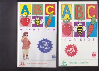 Abc For Kids Volume 1 & 2 Videos Pal Vhs A Rare Find