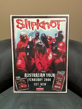 Slipknot Vintage Australian Tour Poster Self Titled 2000 Block Mount Rare