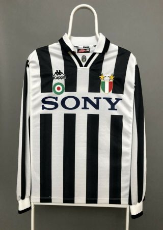 Rare Juventus Kappa 1995 1996 Match Worn Home Football Jersey Long Sleeve Size M