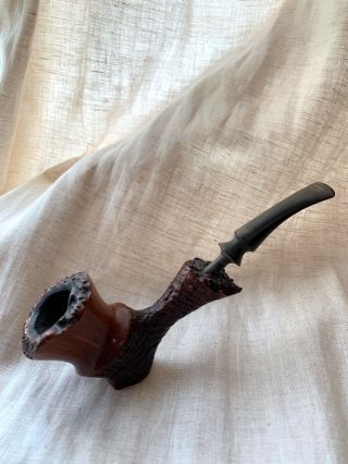 Rare Large Freehand Sitter - Søren Hand - Carved Tobacco Pipe From Denmark