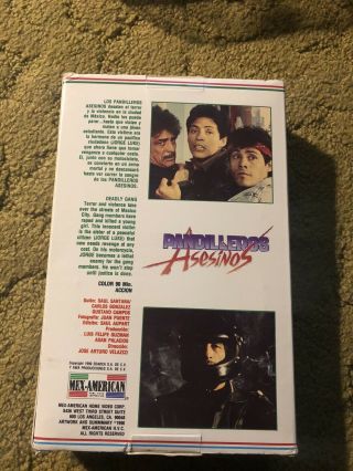 Pandilleros Asesinos VHS Rare Big Box Horror Spanish Mexi Sleaze Punk Revenge 3