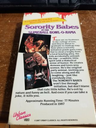Sorority Babes In The Slimeball Bowl - o - rama Urban Classics Rare Horror Vhs 2