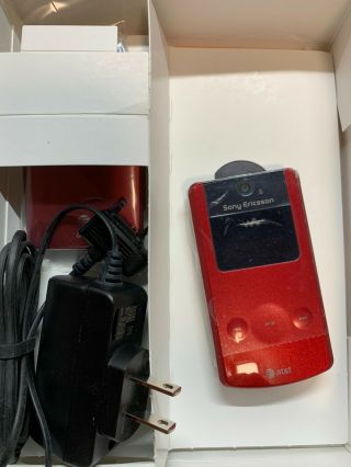Sony Ericsson W518a Cell Phone Classic At&t Basic Flip Phone 3g Red Rare