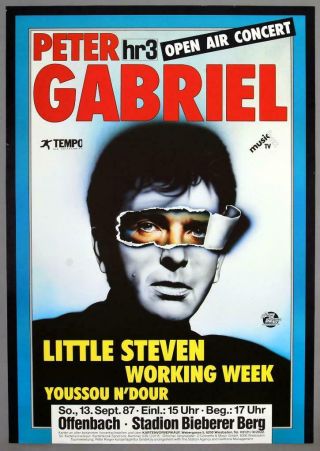 Peter Gabriel Genesis - Rare Vintage Offenbach 1987 Concert Poster