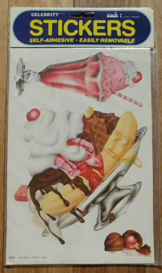 Vintage Huge Ice Cream Stickers Mark 1 80s 2 Sheets 80s Rare Package