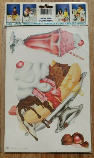 Vintage HUGE Ice Cream Stickers Mark 1 80s 2 Sheets 80s Rare Package 2