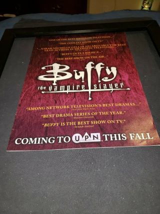 Buffy The Vampire Slayer Upn Debut Rare Promo Poster Ad Framed