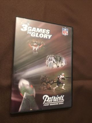 3 Games To Glory Nfl Dvd England Patriots 2002 Post Season Rare Oop Euc