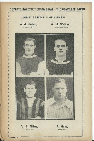 Pre WW2 RARE programme Middlesbrough v Aston Villa 8/12/23 1923/24 2