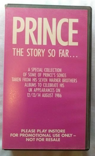 Prince - The Story So Far - Rare Vhs Promo Video - 1986 Parade Tour