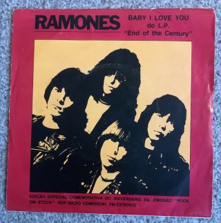 Ramones Baby I Love You Rare Portugal 7 " Different Ps Punk Wave Sex Pistols