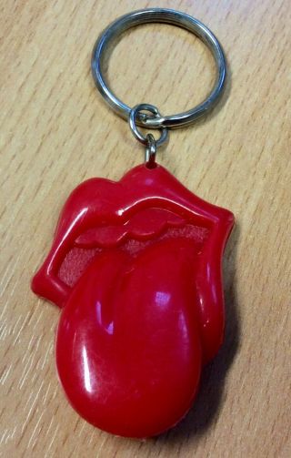 Rare 1983 Rolling Stones Tongue And Lips Moulded Plastic Keyring