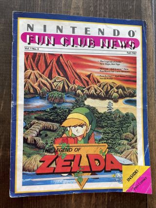 Nintendo Fun Club News Volume 1 Issue 3 Legend Of Zelda Fall 1987 Rare Vintage