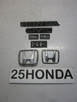 1984 - 1987 Honda Civic Crx Hf Oem Emblem Set Oem Jdm 1g Rare