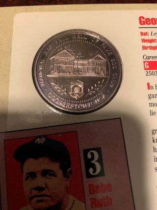 VERY RARE Babe Ruth Legends Hall of Fame 500 HR Club SILVER Coin&Card 3