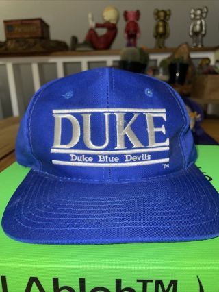 Vtg Duke Blue Devils Bar Snapback Hat The Game Rare 90’s Glued Tag Vintage 8/10