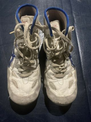 Cael Sanderson Wrestling Shoes Very Rare Red White Blue Mens Size 9 Asics
